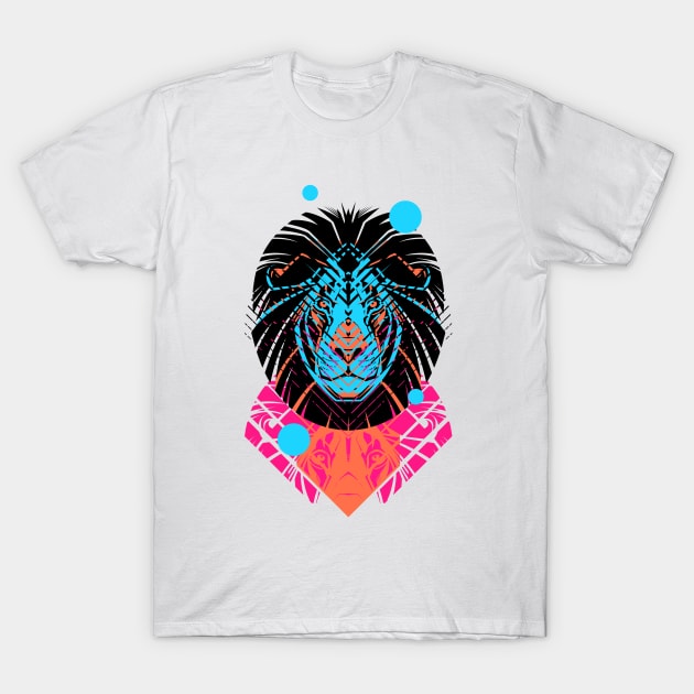 Cyber Lion T-Shirt by Pevuna